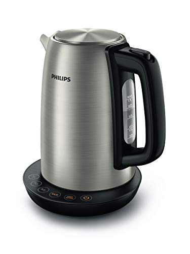 Philips HD9359/90 Wasserkocher aus Edelstahl für Tee bis Babynahrung (2200 Watt, 1,7 Liter, Warmhaltefunktion)